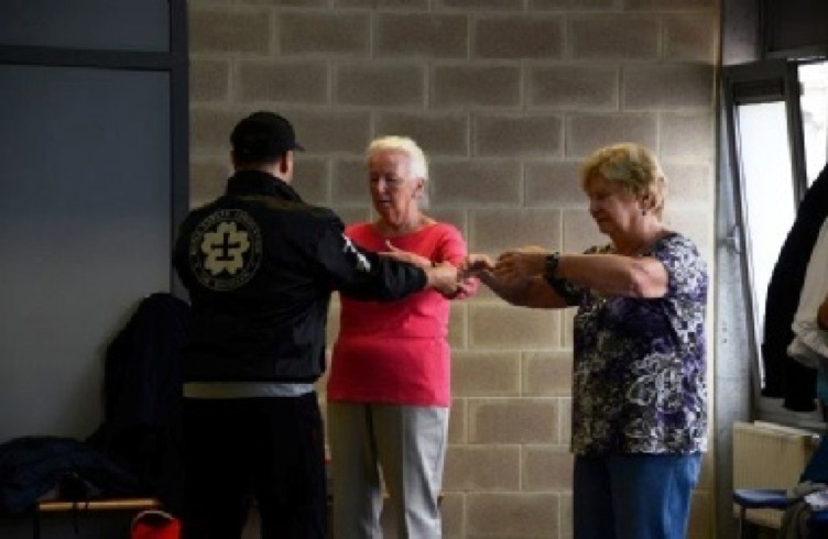 Sensei Soussi teaching Ritsuzen Taikiken to seniors.